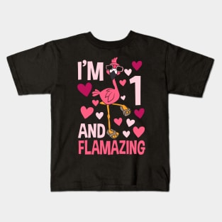 I'm 1 and Flamazing Flamingo Kids T-Shirt